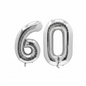 Silver 60th birthday number balloons 40 inch foil set