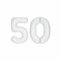 White 50th birthday number balloons 40 inch foil set